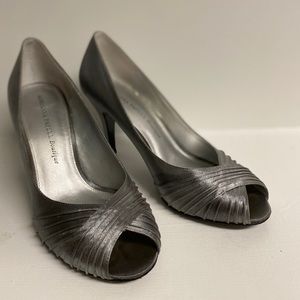 3/$20* Adrianna Papell Silver Peep-Toe Heels